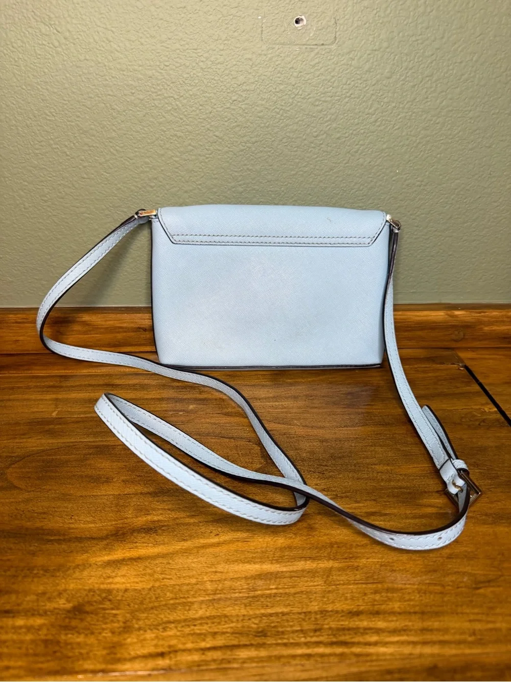 kate spade Light Blue Crossbody Bag with Gold Medallion